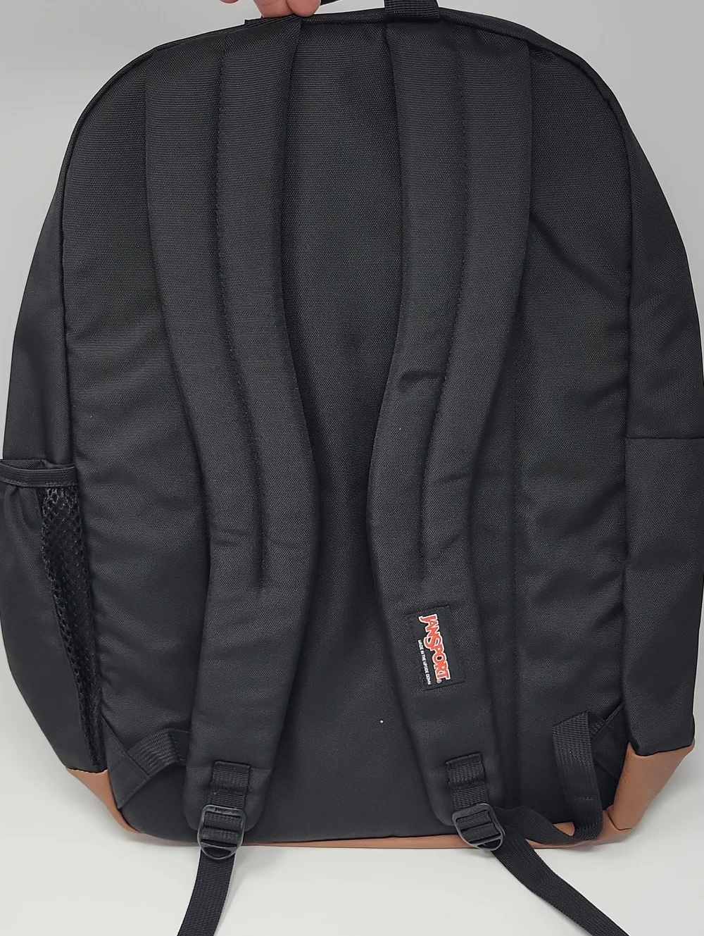 Jansport Black Backpack with Brown Suede Base stranger things collab